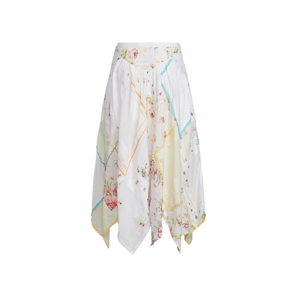 White Patchwork Quilted Handkerchief Skirt Polo Ralph Lauren 2