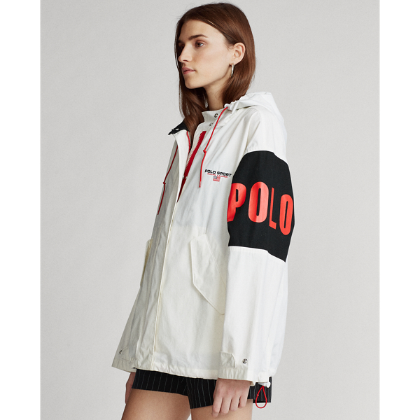 Ceramic White/Polo Black Cotton Hooded Jacket Polo Ralph Lauren 5