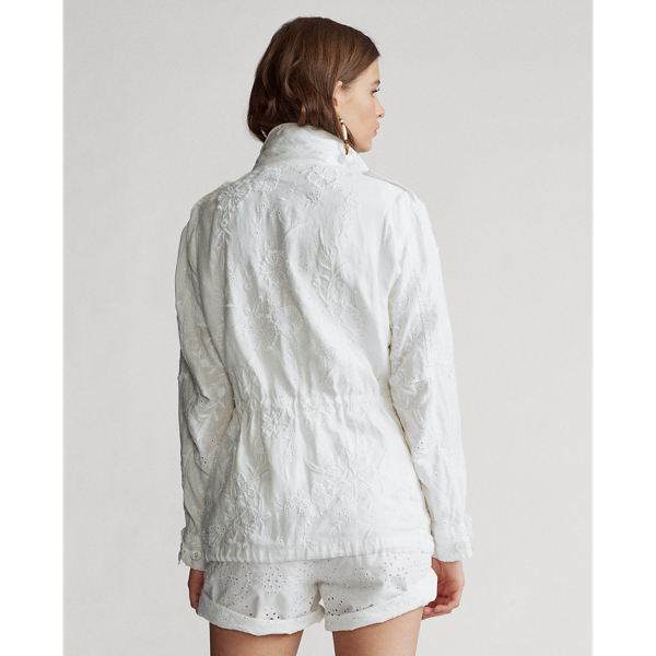 White Eyelet Linen Jacket Polo Ralph Lauren 6