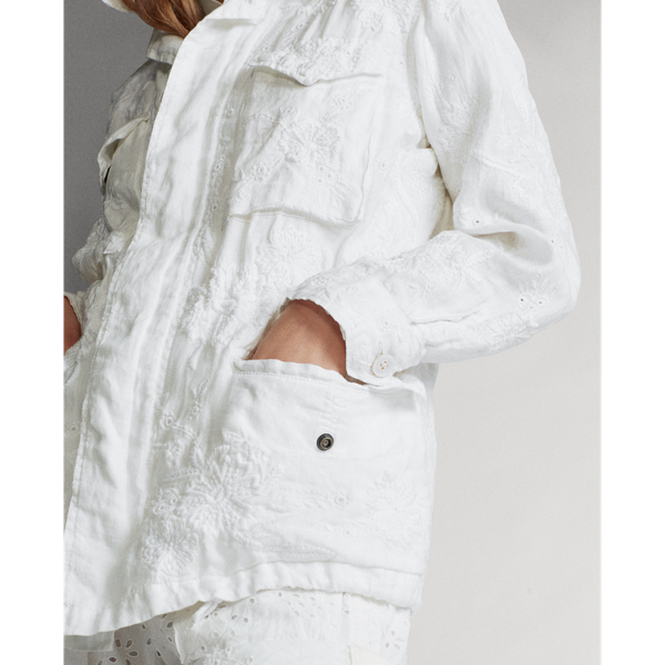 White Eyelet Linen Jacket Polo Ralph Lauren 7