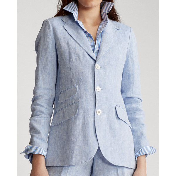 Austin Blue Linen Blazer Polo Ralph Lauren 7