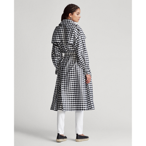 Trench-coat en soie vichy Polo Ralph Lauren en Motif vichy noir-et-blanc 5