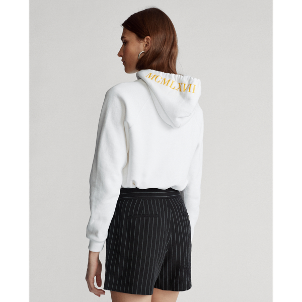 Sudadera con capucha de felpa bordada Polo Ralph Lauren en Blanco 4