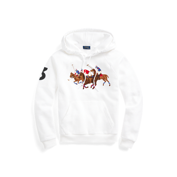 Sudadera con capucha de felpa bordada Polo Ralph Lauren en Blanco 2