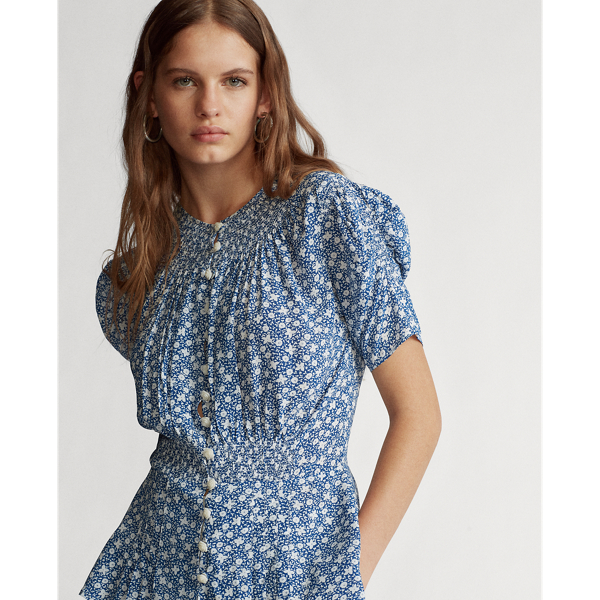Floral Crepe Peplum Blouse Polo Ralph Lauren 6