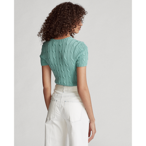 Deep Seafoam Cable Short-Sleeve Jumper Polo Ralph Lauren 4