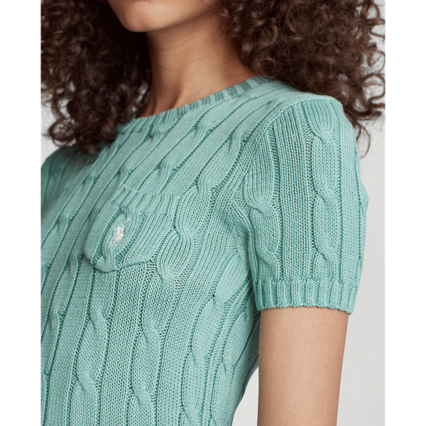 Deep Seafoam Cable Short-Sleeve Jumper Polo Ralph Lauren 5