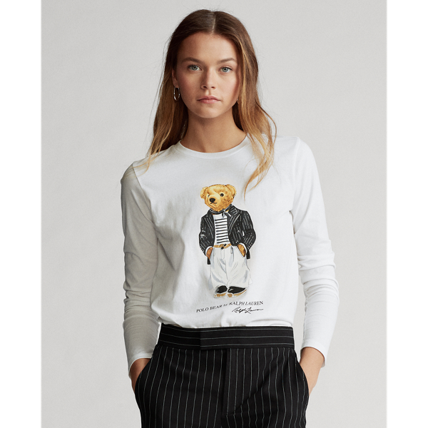 White Polo Bear Crewneck Shirt Polo Ralph Lauren 3