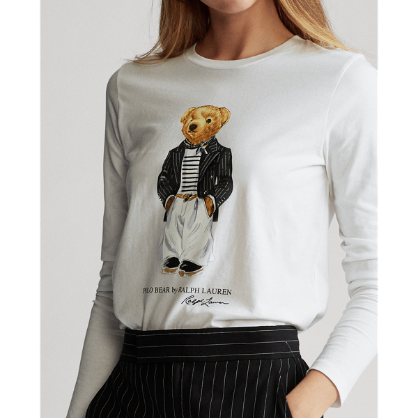 White Polo Bear Crewneck Shirt Polo Ralph Lauren 5