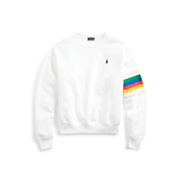 White Rainbow-Trim Fleece Sweatshirt Polo Ralph Lauren 2