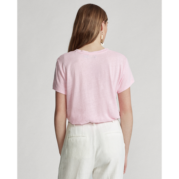 Hint Of Pink Linen Crewneck Tee Polo Ralph Lauren 4