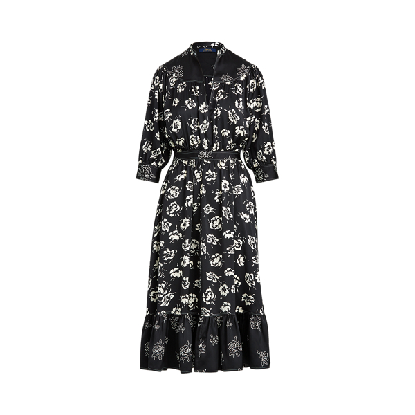 Robe en satin motif de rose Polo Ralph Lauren en 1