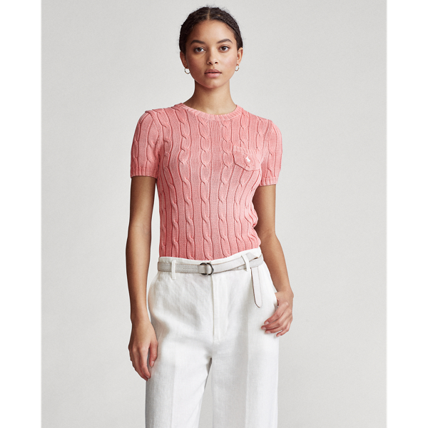 Cottage Rose Cable Short-Sleeve Jumper Polo Ralph Lauren 1