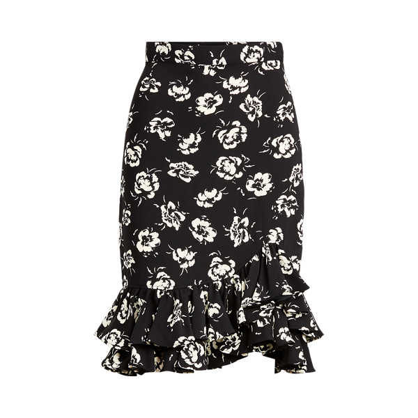 Flounce-Hem Satin Skirt Polo Ralph Lauren 1