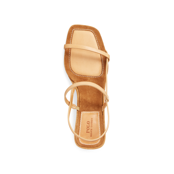 Natural Leather Block-Heel Sandal Polo Ralph Lauren 4