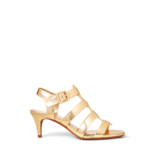 Metallic Leather Sandal Polo Ralph Lauren 1