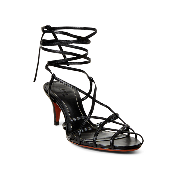 Black Deana Leather Sandal Polo Ralph Lauren 2