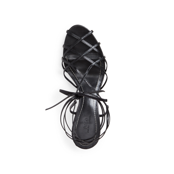 Black Deana Leather Sandal Polo Ralph Lauren 4