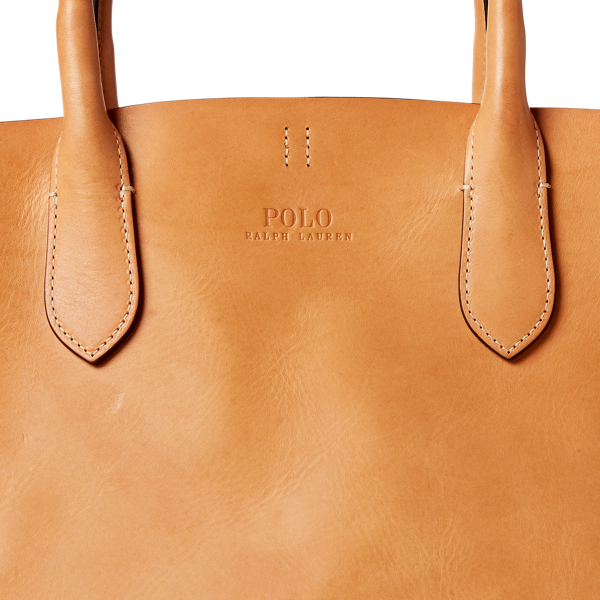 Natural Leather Medium Bellport Tote Polo Ralph Lauren 6