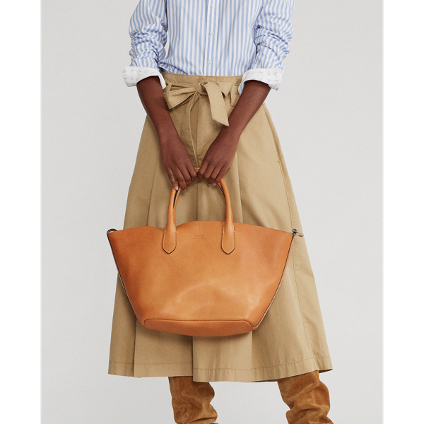Natural Leather Medium Bellport Tote Polo Ralph Lauren 7