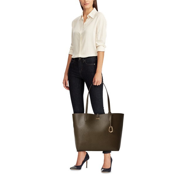 Olive Faux-Leather Reversible Tote Lauren 7
