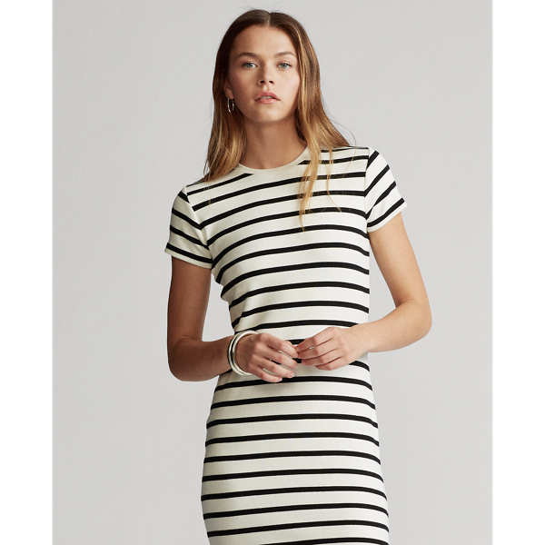 Nevis/Polo Black Striped Cotton Dress Polo Ralph Lauren 4