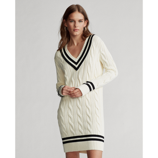 Cream/Black Cricket Jumper Dress Polo Ralph Lauren 4
