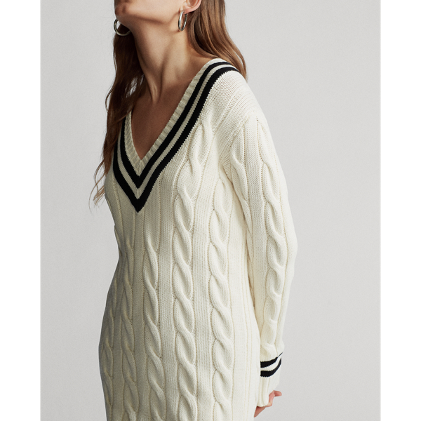 Cream/Black Cricket Jumper Dress Polo Ralph Lauren 5
