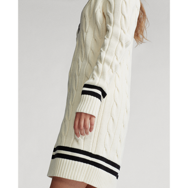 Cream/Black Cricket Jumper Dress Polo Ralph Lauren 8