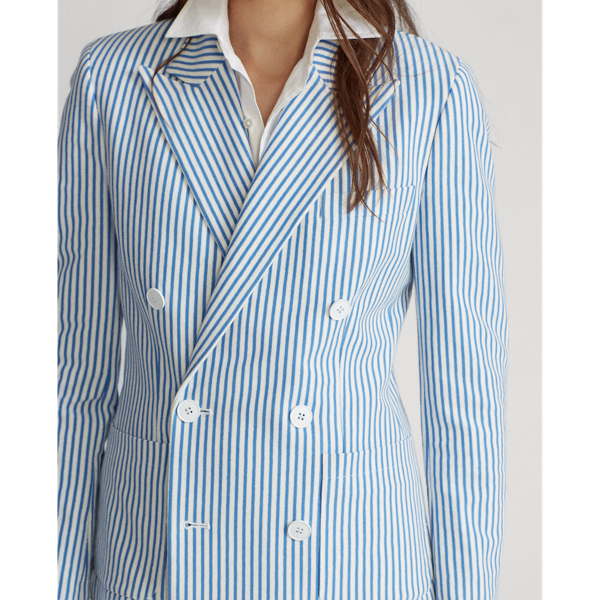 Nevis/New England Blue Striped Cotton Blazer Polo Ralph Lauren 5