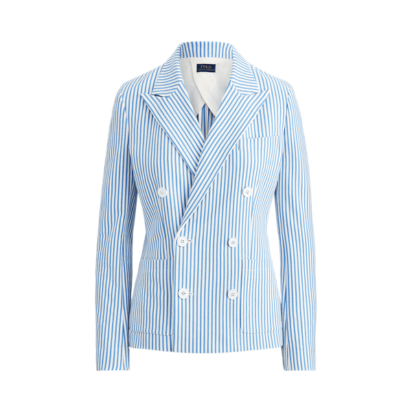 Nevis/New England Blue Striped Cotton Blazer Polo Ralph Lauren 2