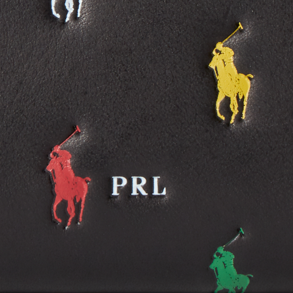Black Multi Pony Leather Zip Wallet Polo Ralph Lauren 4