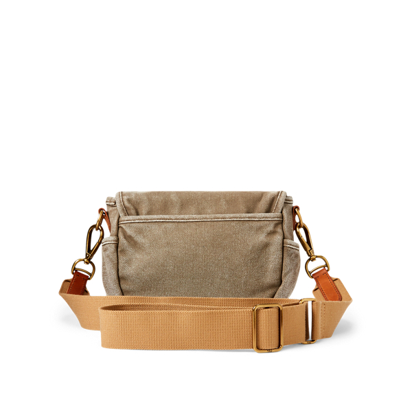 Olive Washed Canvas Messenger Bag Polo Ralph Lauren 3