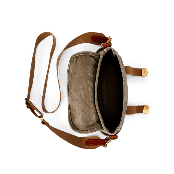Olive Washed Canvas Messenger Bag Polo Ralph Lauren 4