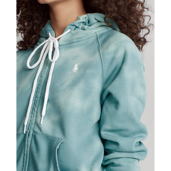 Deep Seafoam Tie-Dye Fleece Full-Zip Hoodie Polo Ralph Lauren 5