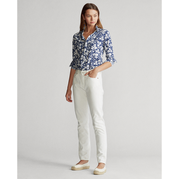 Blue/White Flower Floral Cotton Oxford Shirt Polo Ralph Lauren 3