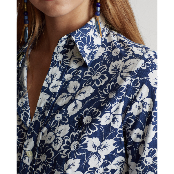 Blue/White Flower Floral Cotton Oxford Shirt Polo Ralph Lauren 5