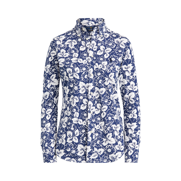 Blue/White Flower Floral Cotton Oxford Shirt Polo Ralph Lauren 2