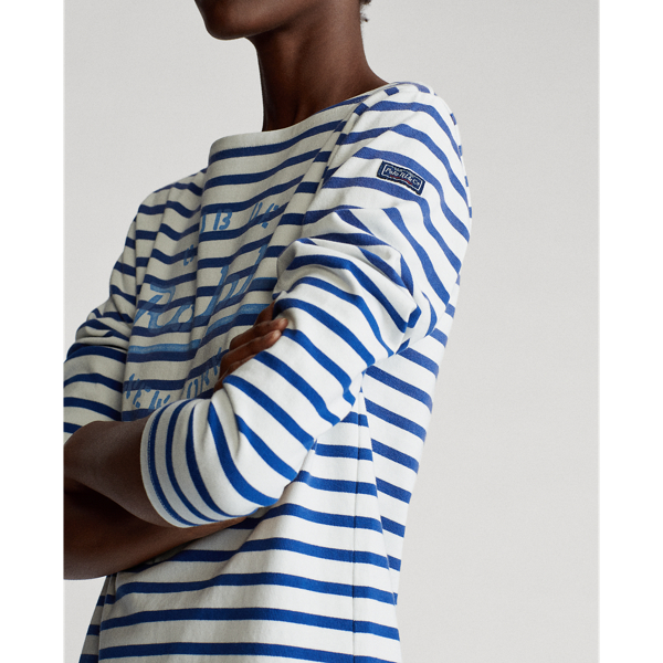 Deckwash White/Sapphire Striped Boatneck Dress Polo Ralph Lauren 5