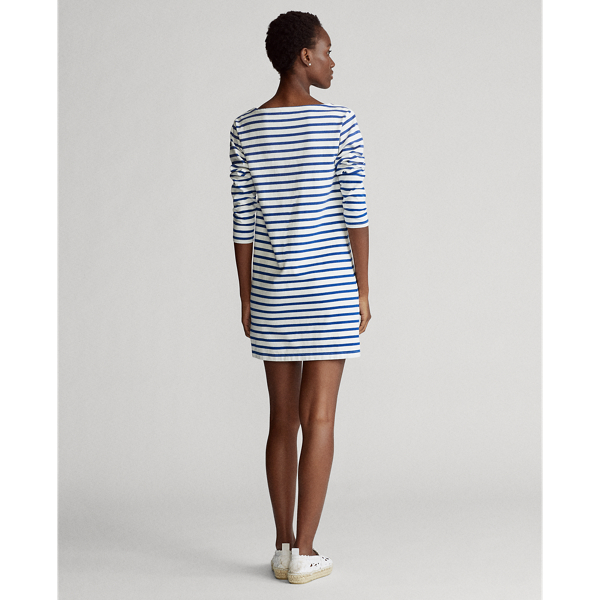 Deckwash White/Sapphire Striped Boatneck Dress Polo Ralph Lauren 6