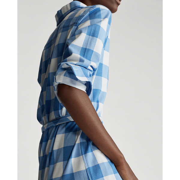 Blue/White Gingham Cotton Shirtdress Polo Ralph Lauren 5