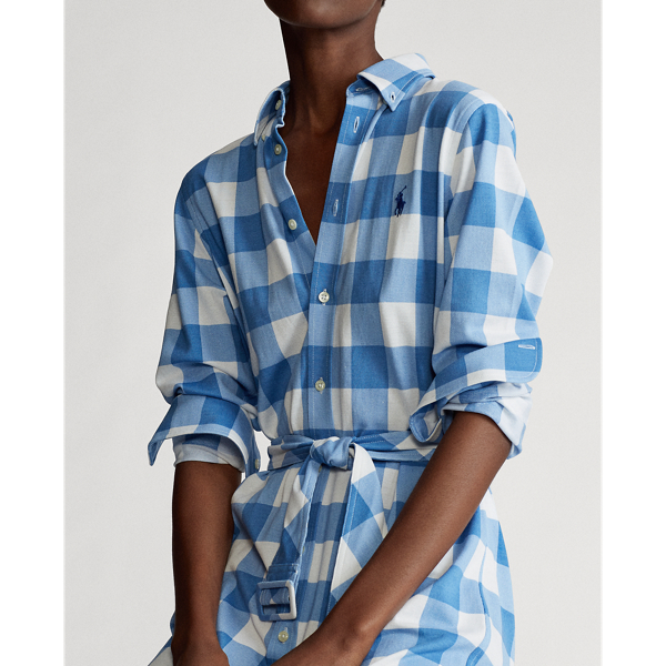Blue/White Gingham Cotton Shirtdress Polo Ralph Lauren 7
