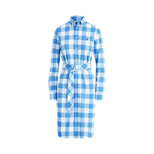 Blue/White Gingham Cotton Shirtdress Polo Ralph Lauren 2