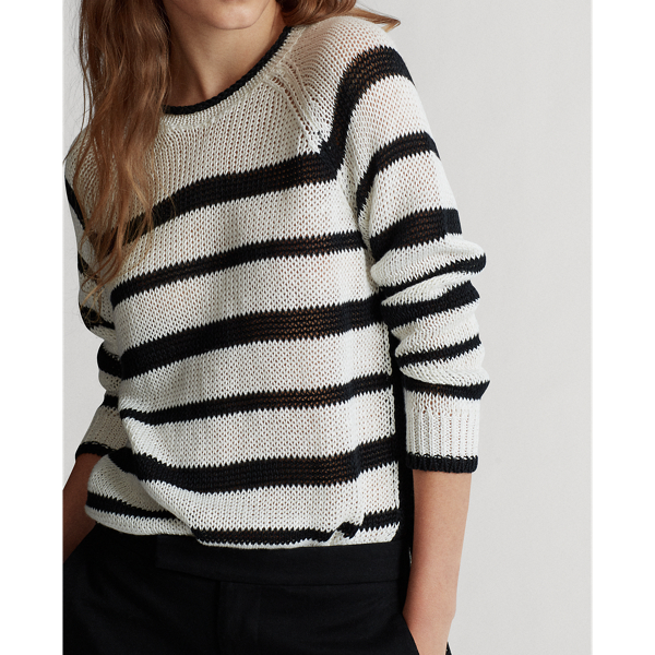 Black/White Stripe Striped Linen Jumper Polo Ralph Lauren 5