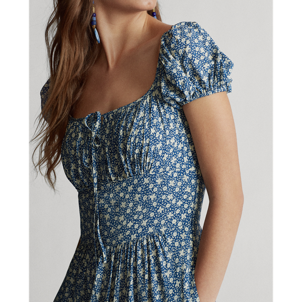 Floral Floral-Print Crepe Dress Polo Ralph Lauren 6