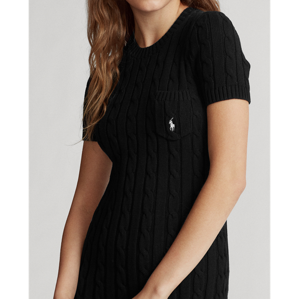 Black Cable-Knit Cotton Dress Polo Ralph Lauren 6