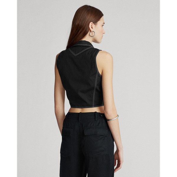 Black Cropped Sleeveless Shirt Polo Ralph Lauren 4