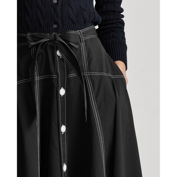 Black Broadcloth A-Line Skirt Polo Ralph Lauren 6