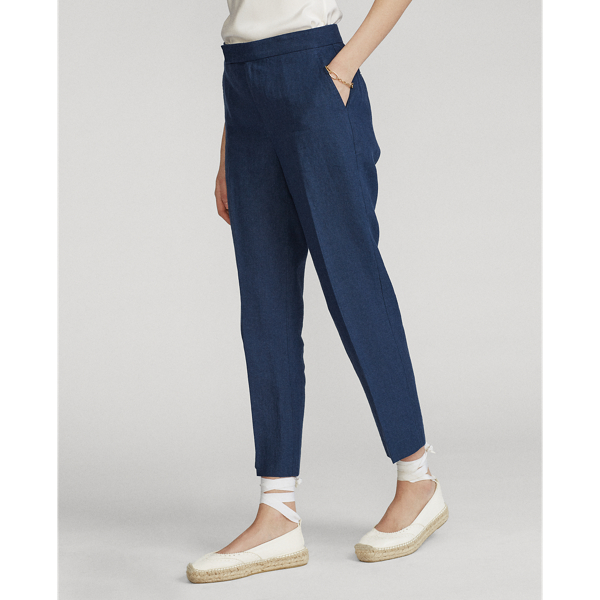 Pantalon en lin Polo Ralph Lauren en Bleu marine Newport 5