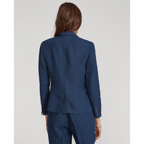 Linen Single-Button Blazer Polo Ralph Lauren in Newport Navy 6